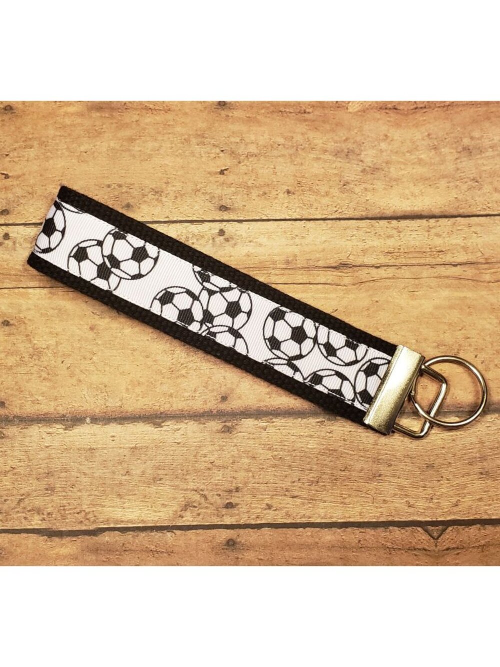 Soccer Balls Wristlet Keyfob / Keychain